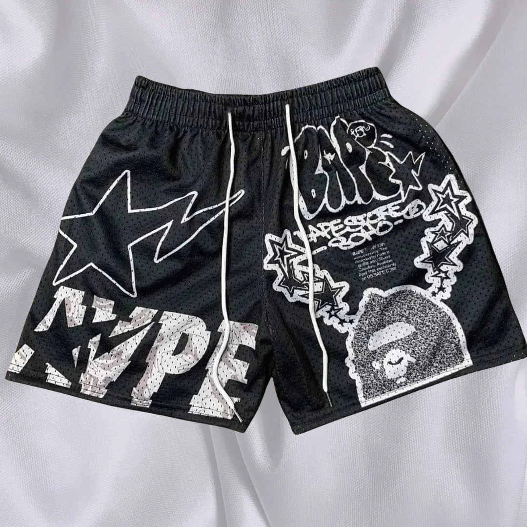 2025 Hot-Selling New Men'S Quick-Drying Sports Shorts Ape Casual Street Mesh Shorts Comfortable Casual Sports Y2K Street Shorts